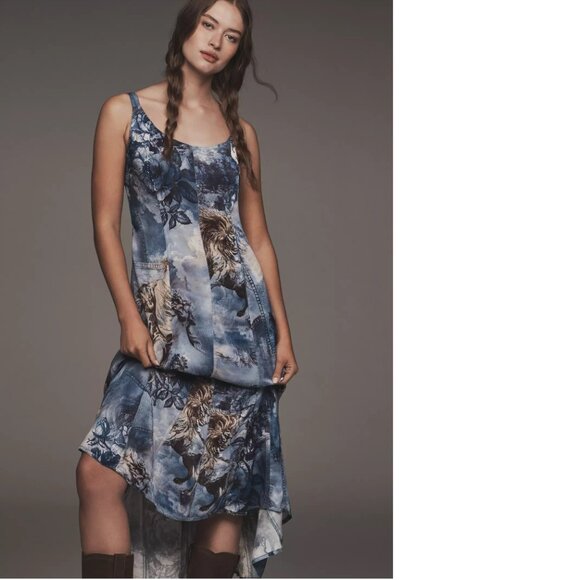 Anthropologie Pilcro Sleeveless Scoop-Next Midi Dress size M blue nwt NEW - Picture 3 of 8